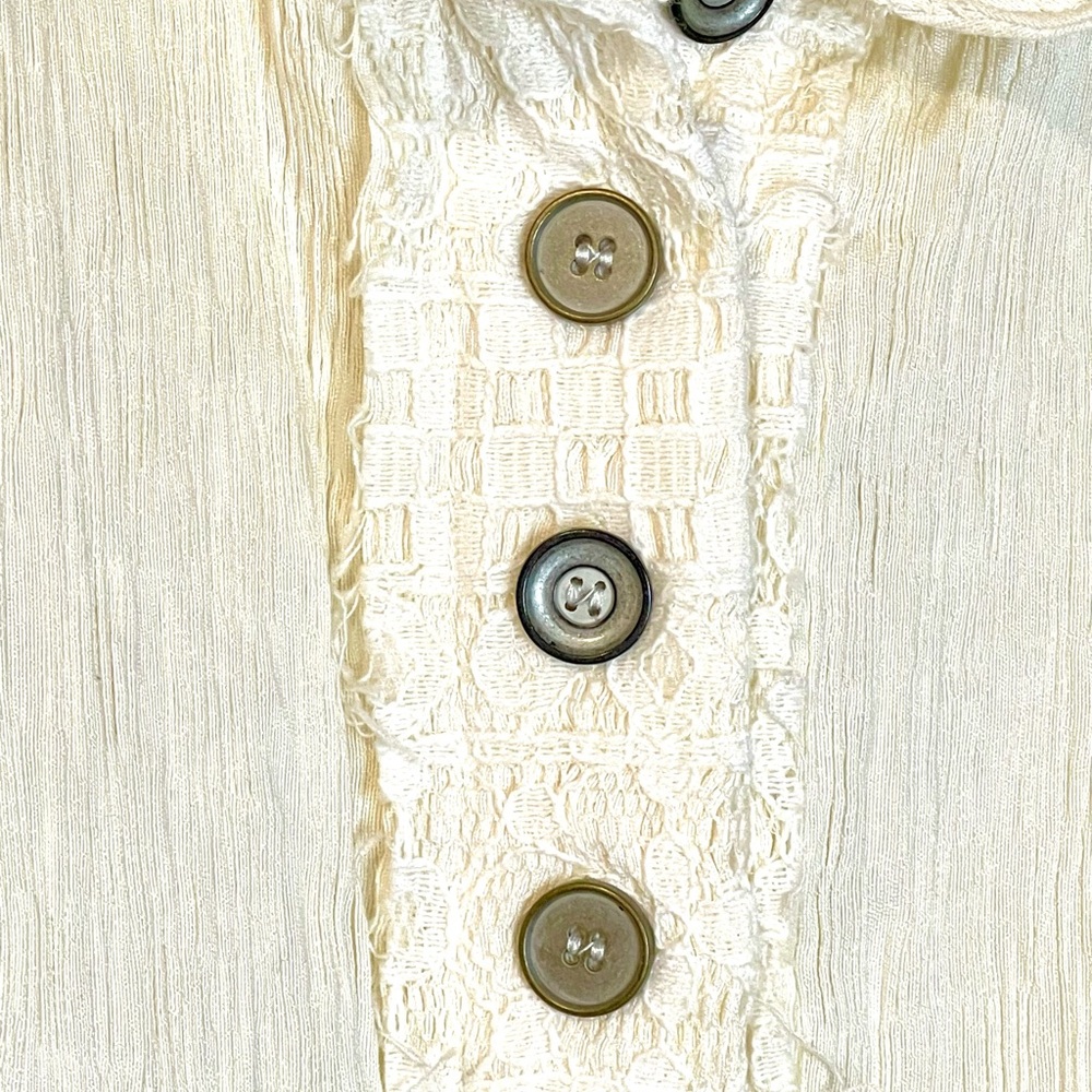 New POL Cream Textured Sleeveless lace Tunic dress top - Picture 6 of 7